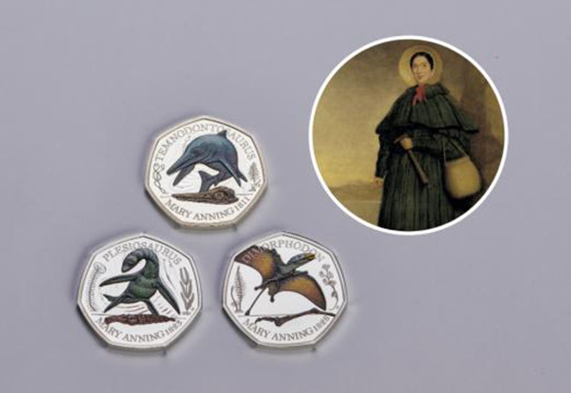 Renowned fossil hunter Mary Anning is being celebrated in a new collection of coins Picture: Royal Mint