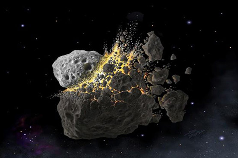 Solar radiation reaching Earth's surface was reduced for at least 2 million years by dust in space. Art by Don Davis