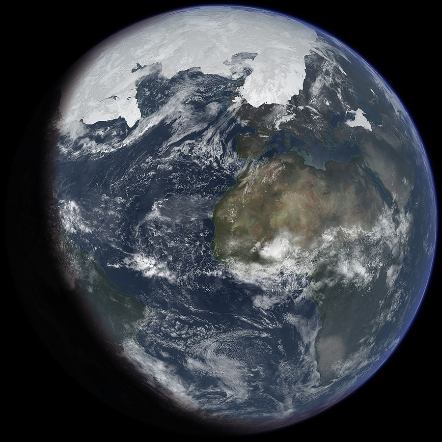 Artist's impression of Earth during the Last Glacial Maximum