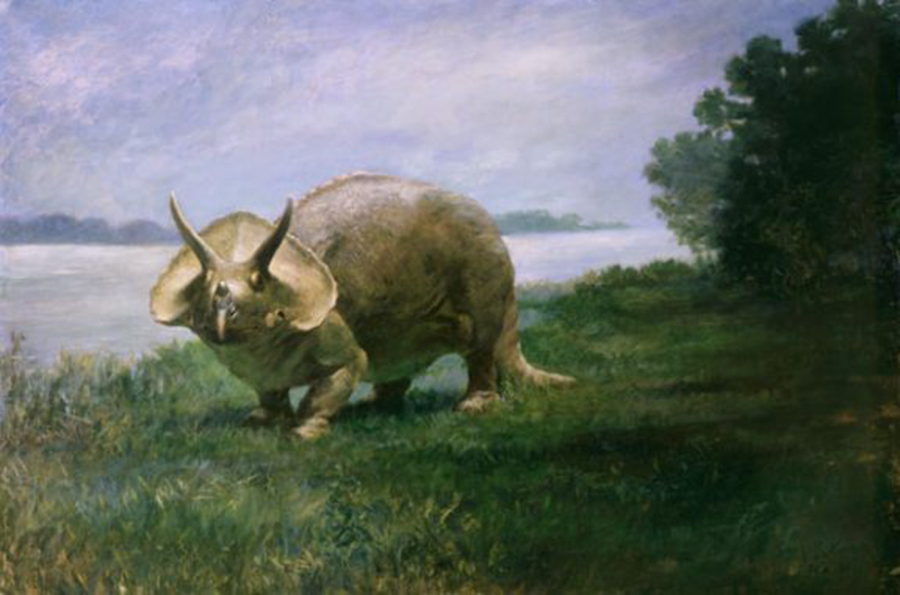 Triceratops painting by Charles Knight