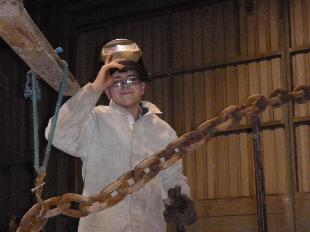 Links to the past: William was given the huge chain that makes up the dinosaur’s neck, spine and tail