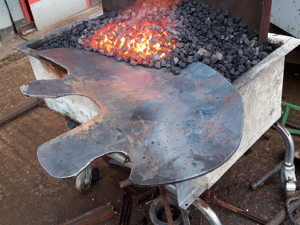 Offcuts: William made the dinosaur from bits of scrap metal