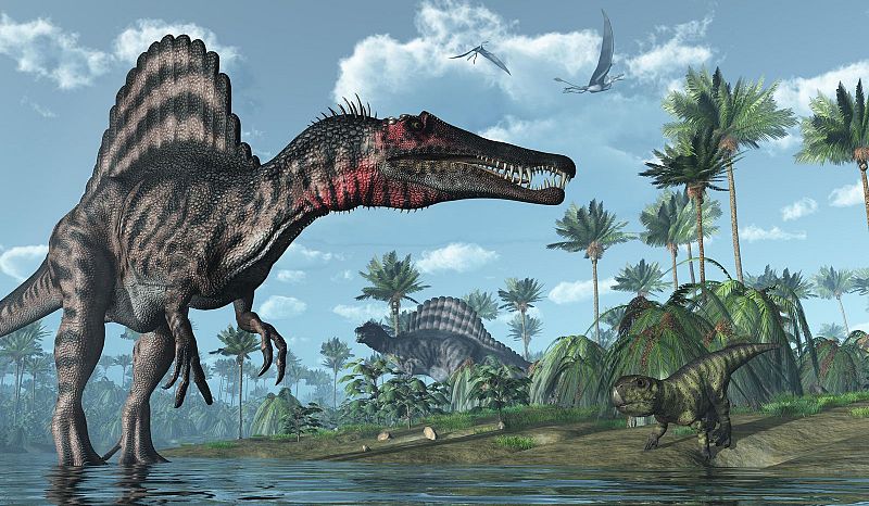 The Spinosaurus was around 50 feet long and weighed 16,000 pounds. smithsonianmag.com