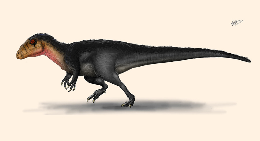 An artist’s impression of Lusovenator santosi. Image credit: Carlos de Miguel Chaves.